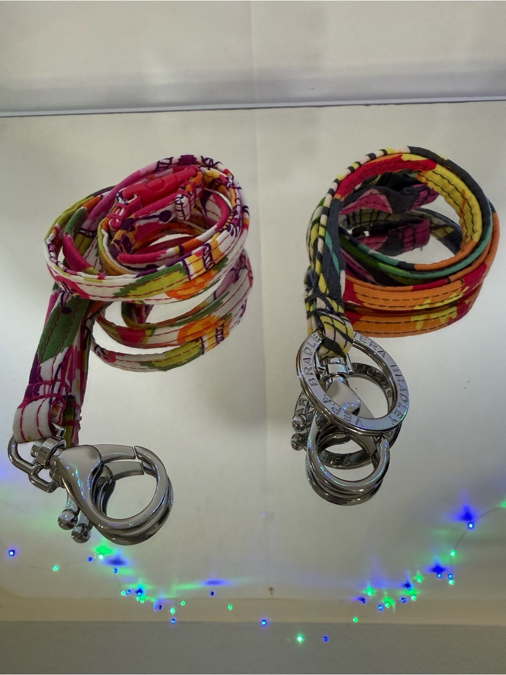 Two Vera Bradley Multicolor Floral Lanyard Keychains - Women's Accessory